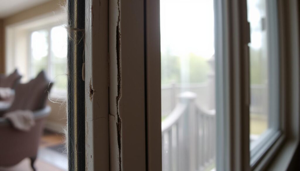 Verschlissene Fensterabdichtungen